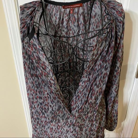 Comptoir Des Cotonniers 100% Silk Abstract Popover Tunic Top FR Sz 36 / US Small - Picture 6 of 8